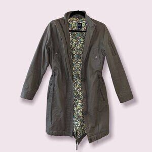 GAP Long Jacket Dark Green Winter Coat Womens Size XS